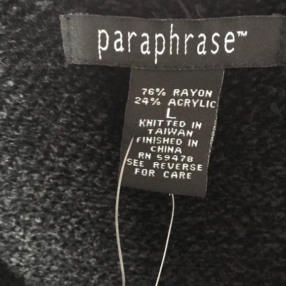 Black Chenille Pullover Sweater, Large - NWT - Picture 3 of 6